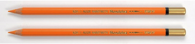 KOHINOOR Mondeluz Artist's Water Soluble Coloured Pencils Hexagonal Shaped Color Pencils(Set of 2, Yellowish Orange)