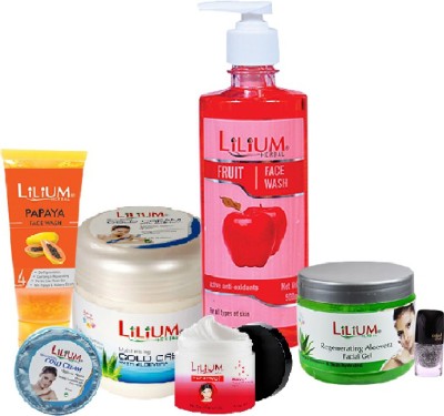 LILIUM Fruit & Papaya Face Wash, Cold Cream With Facial GelGC655(7 Items in the set)