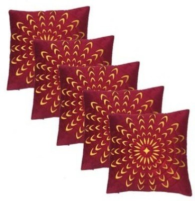 MS Enterprises Velvet Cushions Cover(Pack of 5, 60 cm*60 cm, Maroon)