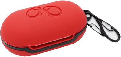 J Silicone Press and Release Headphone Pouch For Samsung Galaxy Buds(Full Red)