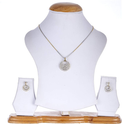 Mekkna Alloy Gold-plated White Jewellery Set(Pack of 1)