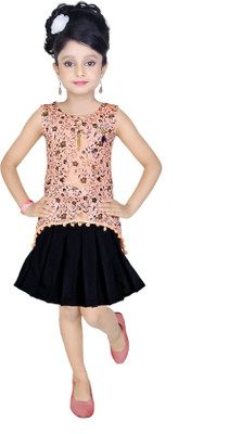 ZADMUS Girls Party(Festive) Top Skirt(Orange)