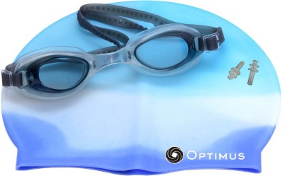 Optimus ÃÂ® Swimming Combo Kit-1 Swimming Cap 1 Swimming Goggle 1 Pair Ear-Plug & 1 Nose-Pin Swimming Kit