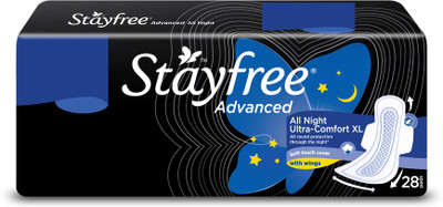 Stayfree Advanced All Night XL Wings Sanitary Pad(Pack of 28)