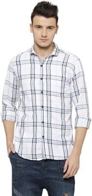 CAMPUS SUTRA Men Checkered Casual White Shirt