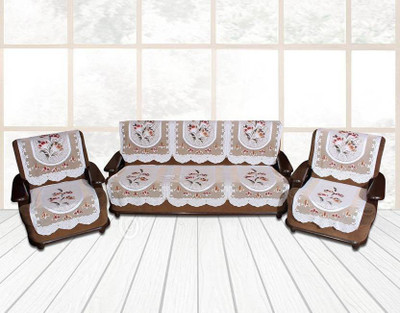 CASABALANCA Polyester Floral 3+1+1 Seater Sofa Cover(Multicolor Pack of 10)