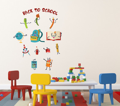 Wallzone 70 cm Back To School Removable Sticker(Pack of 1)
