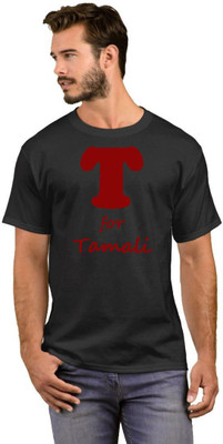 GNS Printed Men Round Neck Red, Black T-Shirt