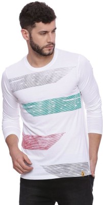 CAMPUS SUTRA Colorblock Men Henley Neck White T-Shirt