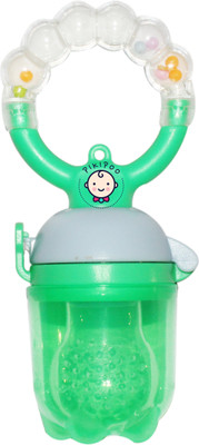 PIKIPOO Food Feeder with Silicone Sac Teether and Feeder(Green)
