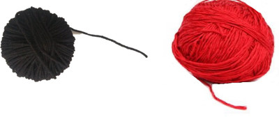 CarbonShot Cotton Dhaga, Black & Red Cotton Thread, Nazar Dhaga - Combo Thread(10 m Pack of2)