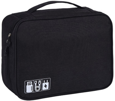 TUHI Organizer Case, Portable Zippered Pouch for All Small Gadgets(Black)