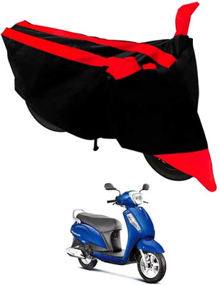 ELECTRIBLES Two Wheeler Cover for Hero(Access SE, Black, Red)