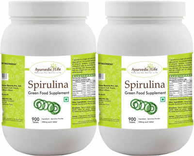 Ayurvedic Life Spirulina - 900 Tablets Value Pack of 2(Pack of 2, 1800)