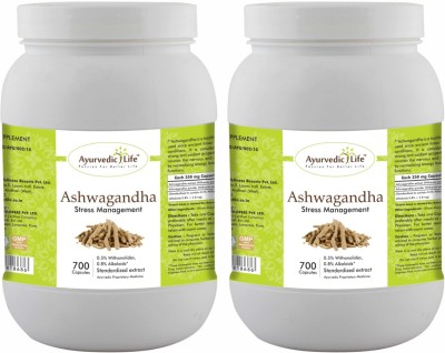 Ayurvedic Life Ashwagandha 700 Capsules Value Pack of 2(Pack of 2)