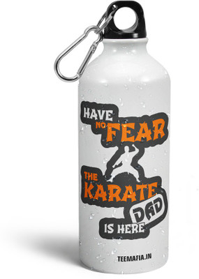 Tee Mafia Karate Dad 600 ml Water Bottle(Set of 1, White)