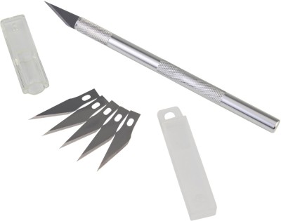 APTECHDEALS NA Metal Grip Hand-held Paper Cutter(Set Of 7, Silver)