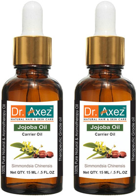 Dr. Axez Pure Natural Jojoba Cold Pressed Carrier Oil (15ML Pack of 2)(15 ml)