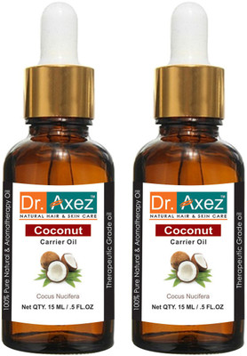 Dr. Axez Pure Natural Coconut Extra Virgin Cold Pressed Carrier Oil (15ML Pack of 2)(15 ml)