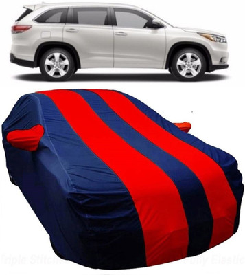 MoTRoX Car Cover For Toyota Highlander (With Mirror Pockets)(Blue, Red)