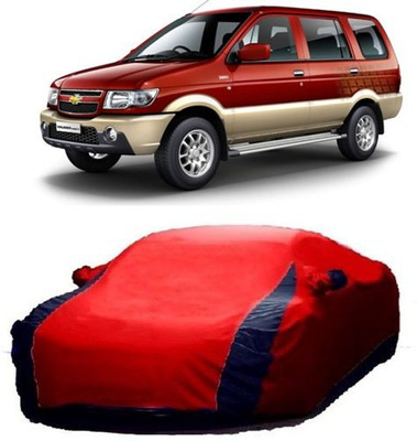 HDSERVICES Car Cover For Chevrolet Tavera (With Mirror Pockets)(Red)