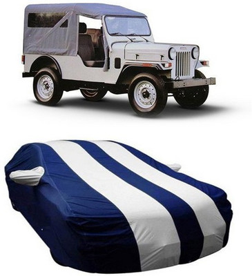 AAMANG Car Cover For Mahindra Jeep (With Mirror Pockets)(White)