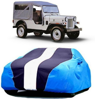 AAMANG Car Cover For Mahindra Jeep (With Mirror Pockets)(Blue)