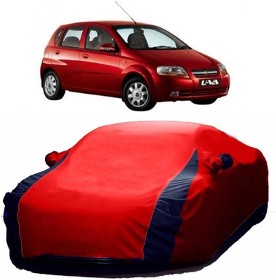 MoTRoX Car Cover For Chevrolet Aveo Uva (With Mirror Pockets)(Blue, Red)