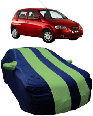 MoTRoX Car Cover For Chevrolet Aveo Uva (With Mirror Pockets)(Blue, Green)
