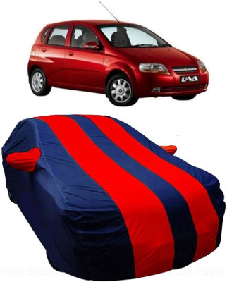 MoTRoX Car Cover For Chevrolet Aveo Uva (With Mirror Pockets)(Blue, Red)