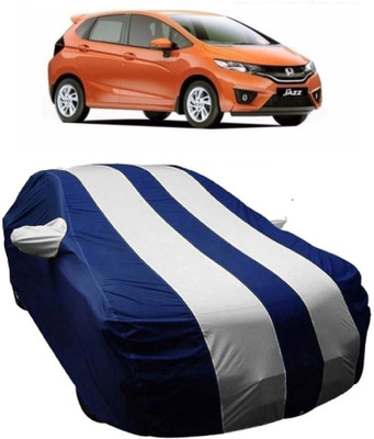 MoTRoX Car Cover For Honda Jazz (With Mirror Pockets)(Blue, White)