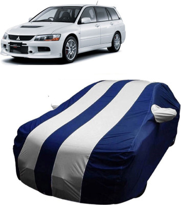 MoTRoX Car Cover For Mitsubishi Lancer Evolution (With Mirror Pockets)(Blue, White)