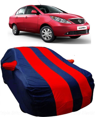 MoTRoX Car Cover For Tata Manza (With Mirror Pockets)(Blue, Red)