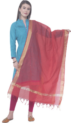 A R SILK Cotton Blend Solid Women Dupatta
