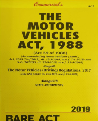 The Motor Vehicles Act, 1988 Bare Act In English 2019 Edition(Paperback, Commercial)
