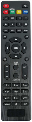 LipiWorld Setup Box Remote Control Compatible for HD Solid Remote Controller(Black)