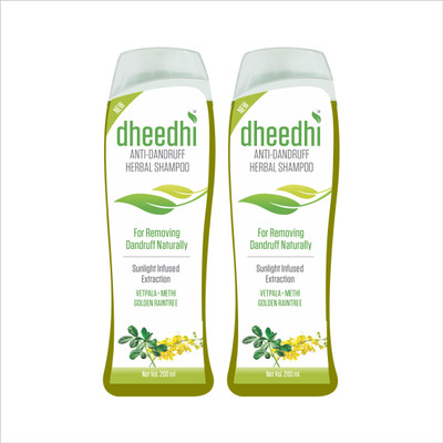 Dhathri Anti-Dandruff Herbal Shampoo for Removing Dandruff Naturally - 200ml (Pack of 2)(400 ml)