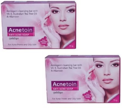 ACNETOIN Anti Acne Cleansing Soap For Acne Prone & Oily skin ( 2 Pc x 75 gm )(2 x 75 g)