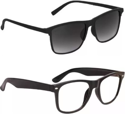 eyevy Wayfarer Sunglasses(For Men & Women, Clear, Black)