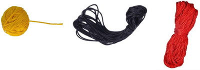 Woriox Slik Dhaga, Yellow, Red & Black Thread, Nazar Dhaga Three in One Combo 20 Mtr Thread(20 m Pack of3)