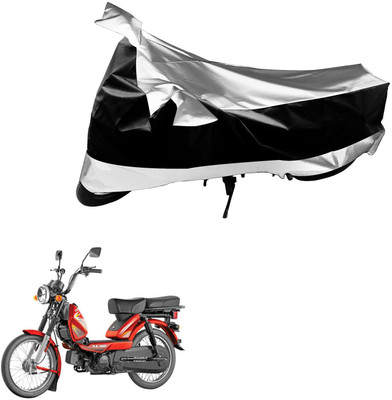 SMART BUYY Waterproof Two Wheeler Cover for TVS(Heavy Duty Super XL, Black, Silver)