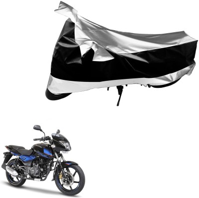 SMART BUYY Waterproof Two Wheeler Cover for Bajaj(Pulsar 150 DTS-i, Black, Silver)