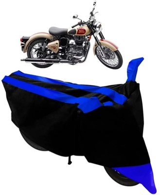 ELECTRIBLES Two Wheeler Cover for Royal Enfield(Classic 500, Black, Blue)