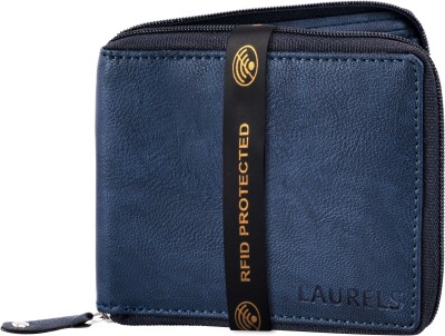 LAURELS Men Blue Artificial Leather Wallet(8 Card Slots)