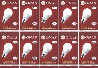 Onas 7 W Round B22 LED Bulb(White, Pack of 10)