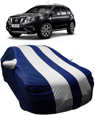 MoTRoX Car Cover For Nissan Terrano (With Mirror Pockets)(Blue, White)