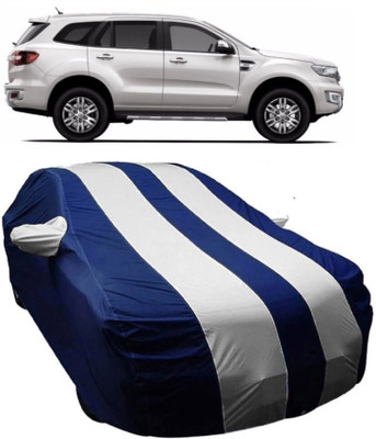 MoTRoX Car Cover For Ford Endeavour (With Mirror Pockets)(Blue, White)