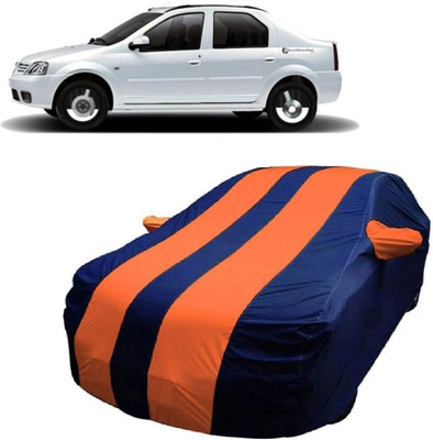 MoTRoX Car Cover For Mahindra Logan Edge (With Mirror Pockets)(Blue, Orange)