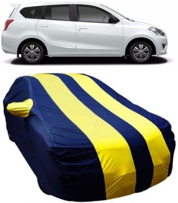MoTRoX Car Cover For Nissan Go (With Mirror Pockets)(Blue, Yellow)