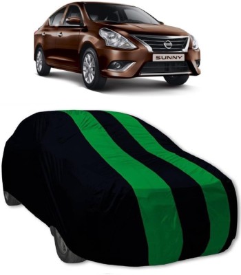 MoTRoX Car Cover For Nissan Sunny (With Mirror Pockets)(Blue, Green)
